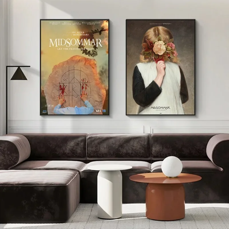 Midsommar Movie Posters Retro Horror Film Canvas Painting Prints Wall Art Vintage picture For living Room Home Decor mural