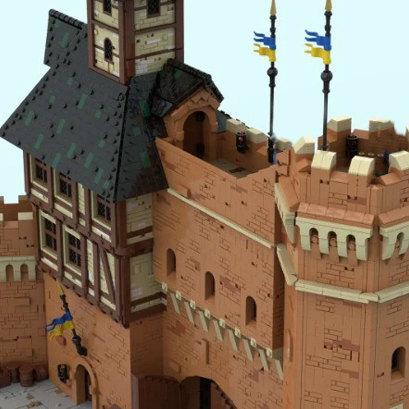 16164 ชิ้น MOC DIY ชุดตัวต่อแบบประกอบเองเพื่อการศึกษา - ประตูเมือง, ของเล่นปราสาทเสริมสร้างทักษะและความสนุกสำหรับเป็นของขวัญวันเกิด
