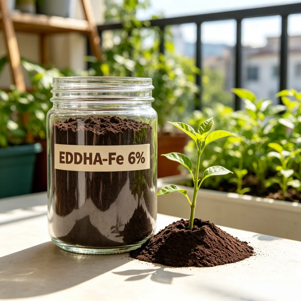 Water-Soluble EDDHA-Fe 6% Chelated Iron Micronutrient Fertilizer Fast Acting Iron Deficiency Yellow Leaves Correction for Variou