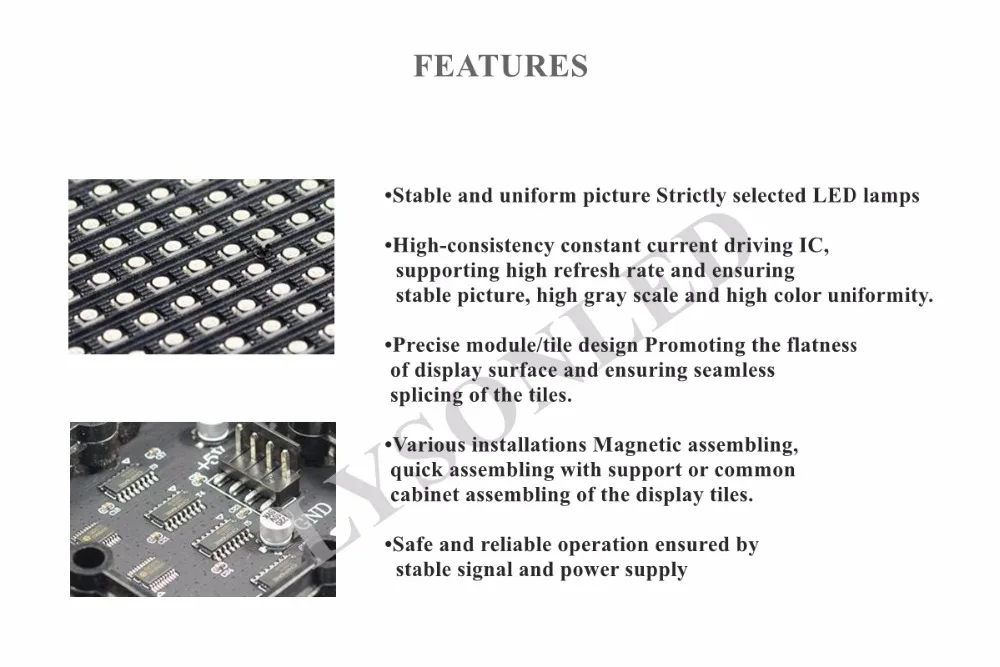 Super Clear P2 Indoor LED Video Screen Panel 320*160mm 3-in-1 SMD Full Color Module