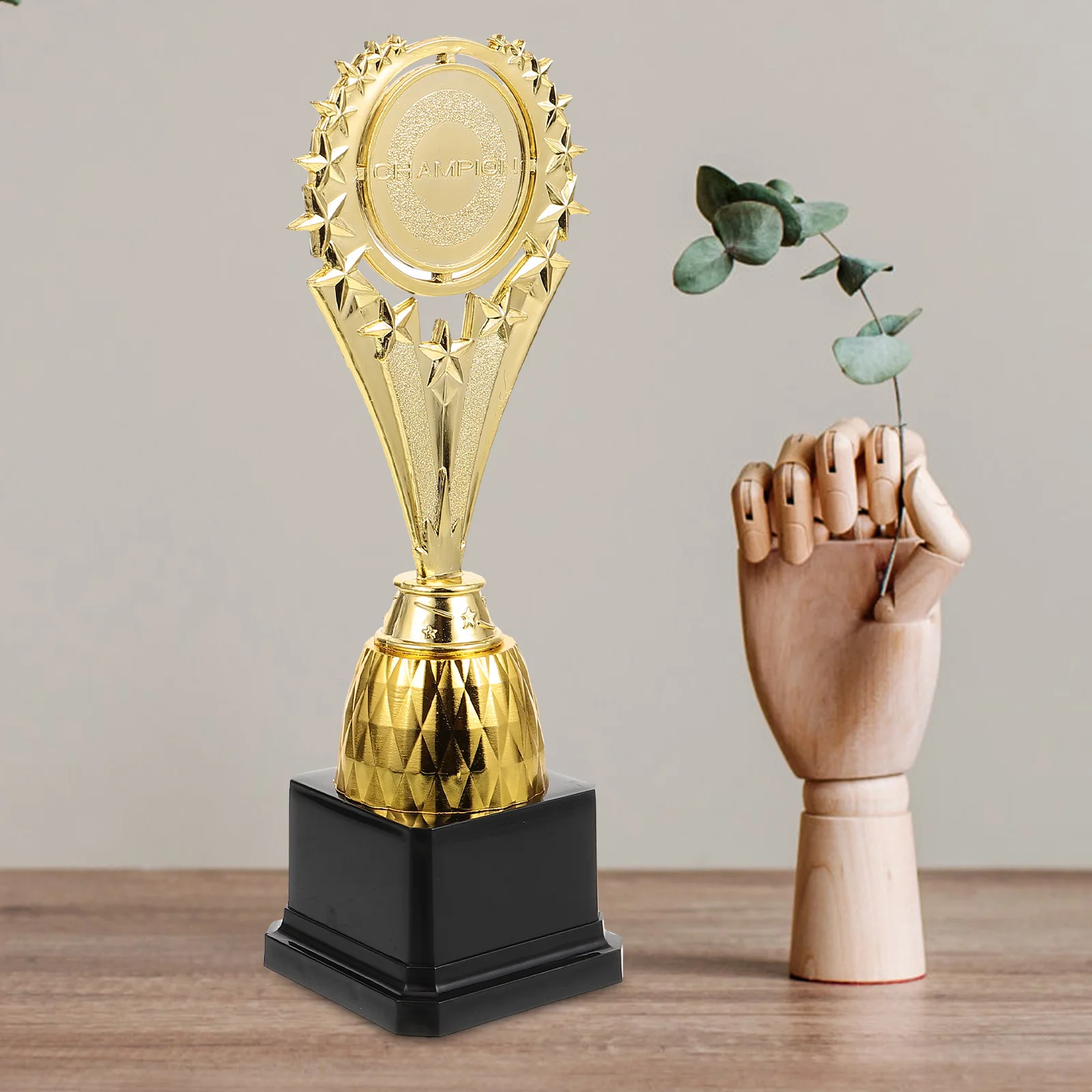 

Children Plastic Trophy Award Durable Comfortable Touch Compact Size Competition Tournament Winner Prize Sports Party Reward