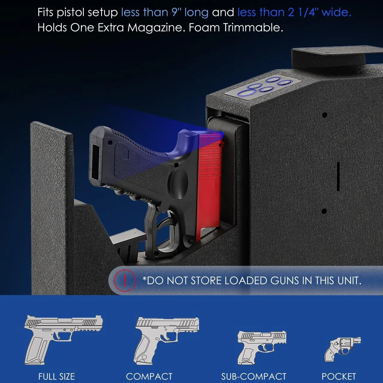 Anti Theft Fingerprint Password Safe, Anti Drop Car Valuable Items, Handgun Safe, Car Safe, Gun Box