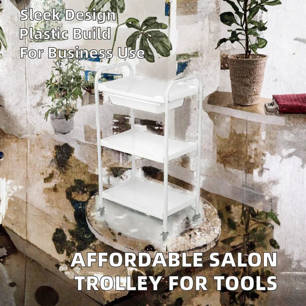Plastic Salon Trolley For Beauty Tools Modern Design Hotel Application Yunyi YC-301