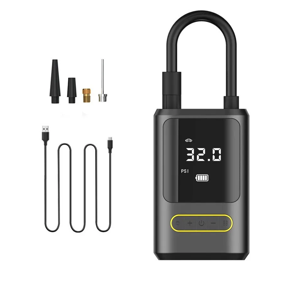 

Мини-портативный автомобильный воздушный насос, электрический накачиватель шин, цифровой дисплей