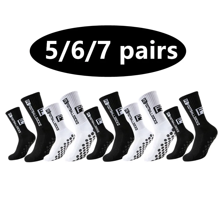 5/6/7 Paar rutschfeste Sportsocken mit Frottee-Sohle, stoßfest, atmungsaktiv, für Baseball, Rugby, Radfahren, Tennis, Skaten, Unisex-Socken