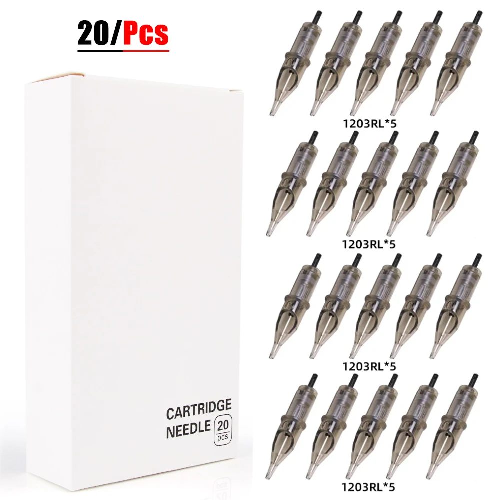 

20PC/Box Disposable Sterilized Safe Tattoo Cartridge Needles 3/5RL Round Liner Needles For Rotary Tattoo Pen Machine Accessories
