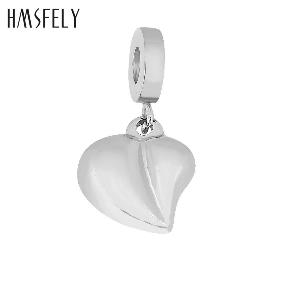 

HMSFELY Stainless Steel Polished Heart Pendant For DIY Bracelet Necklace Jewelry Making Accessories Bracelets Parts