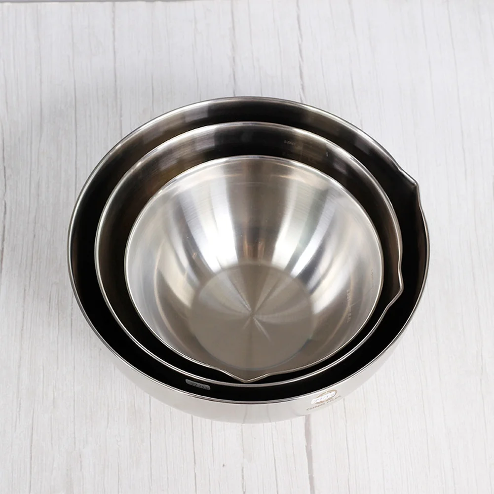 1 Piece Stainless Steel Mixing Bowl With Measurements Stackable Salad Cream Whipping Kitchen Cooking Tool Silver 20/24/28cm