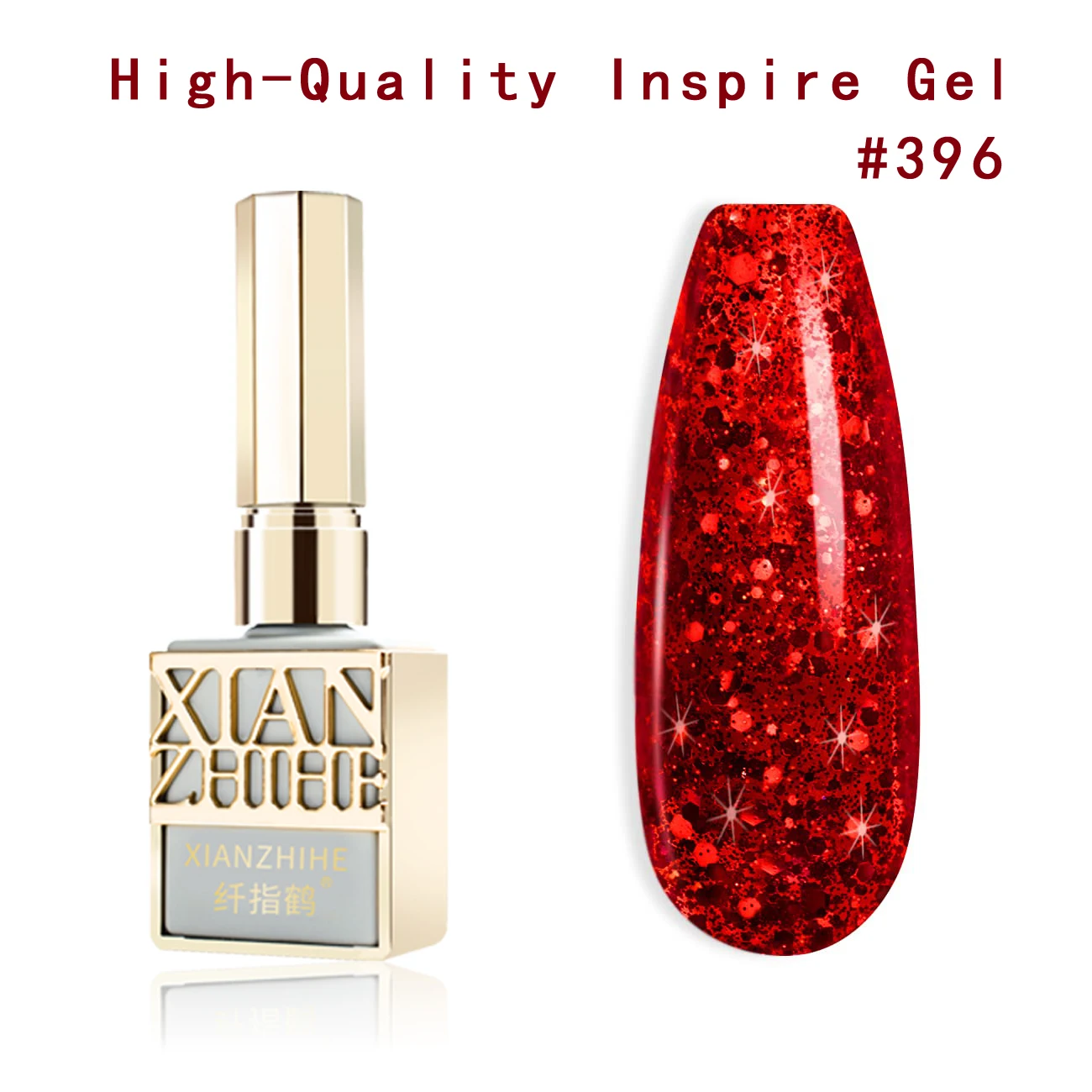 XIANZHIHE Red Chunky Glitter Diamond Reflective Gel Nails Polish Sparkling Shimmer Soak Off Manicure Nail Art For Salon