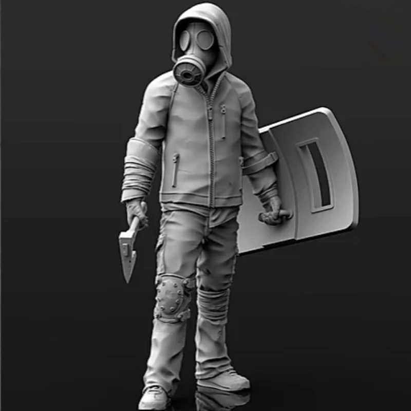 

1/35 Scale Resin Figure Assembly Model Kits Doomsday Soldier Miniature Sculpture Shield 1 Person Unassembled and Unpainted C575