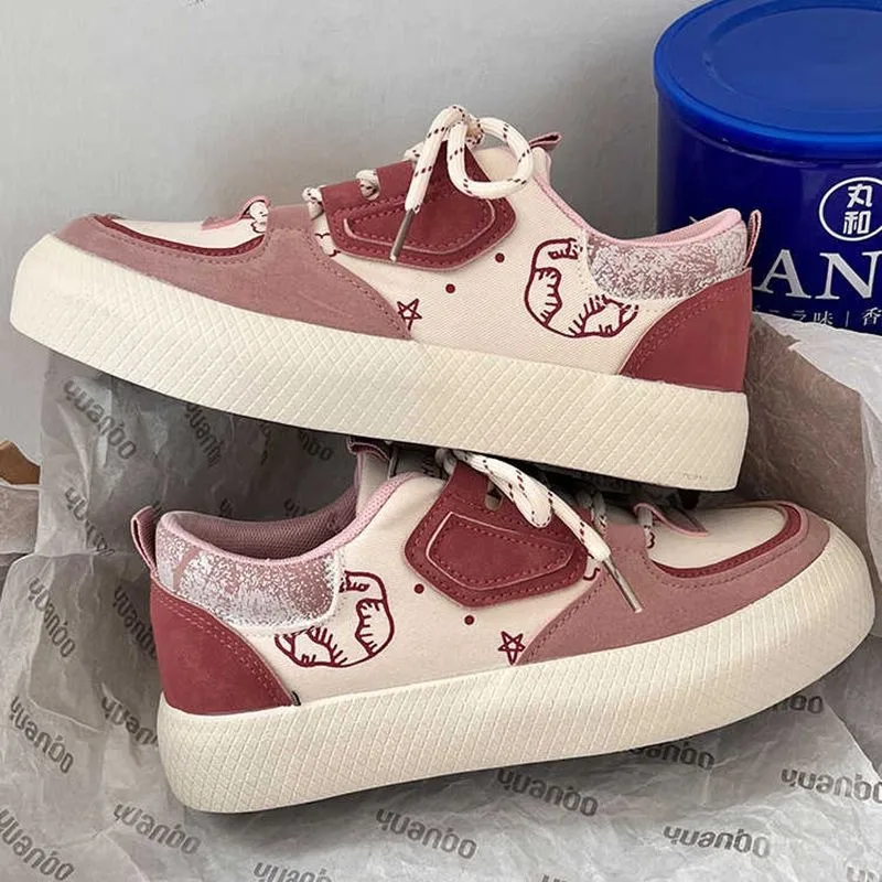 Spring 2023 Female Niche Shoes Girls Pink Espadrilles All Match Casual Student Fashion Sneakers