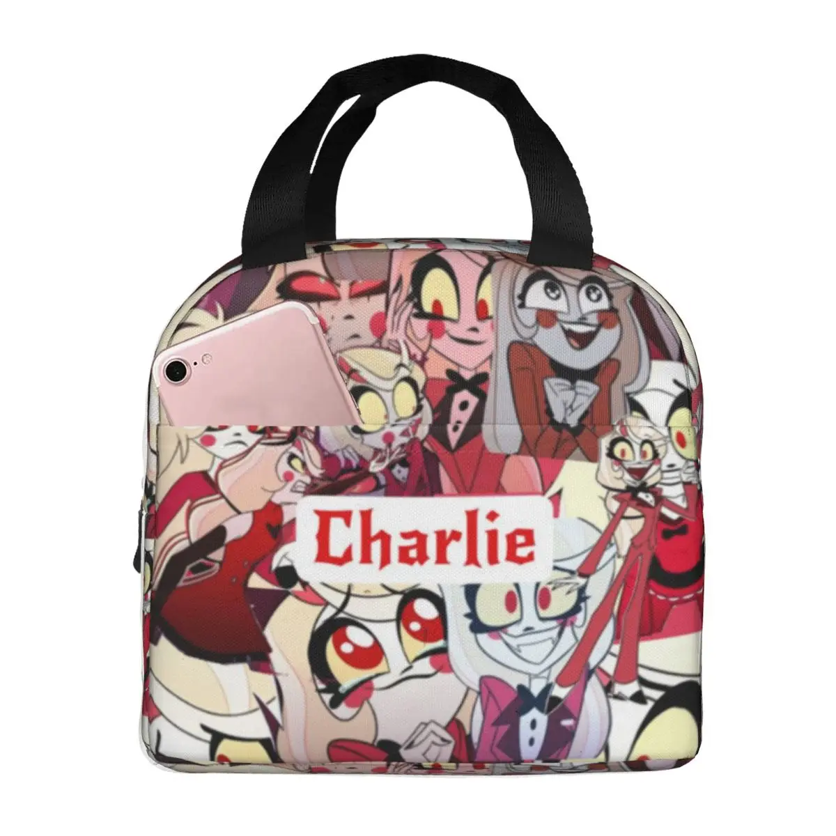 Insulated Lunch Bags Hazbins Hotels Alastor Vox 2 Merch Lunch Container INS Trendy Thermal Cooler Bento Box For Travel