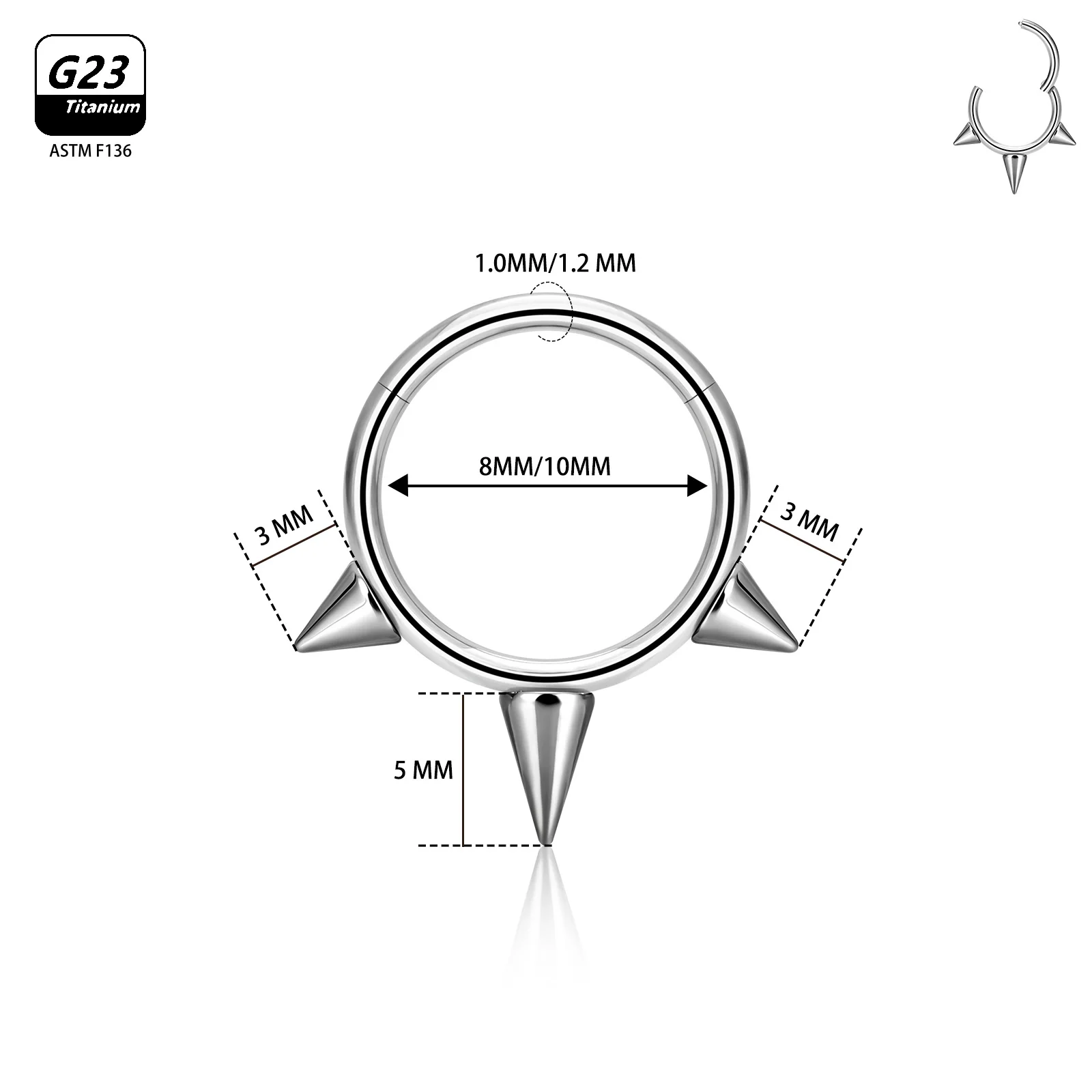 G23 Titanium Piercing Nose Ring Hoops Earring For Women and Men Sexy Body Piercing Sharp cone Jewelry Accessories 2024 New