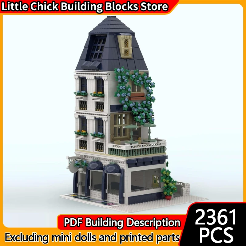 

Модель с видом на улицу MOC, строительные кирпичи, флорист с 3-этажной квартирой, модульная технология, детские праздничные подарки, сборный игрушечный костюм