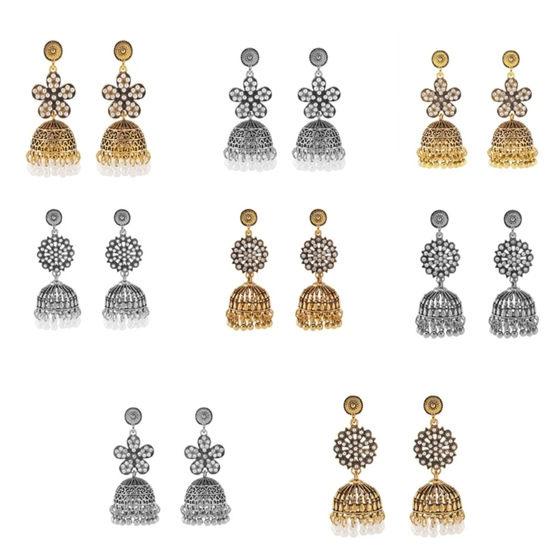Dynamic Bohemian Tassels Earrings Flower Rhinestones Long Earrings Comfortable Suitable for Women Various Occasions