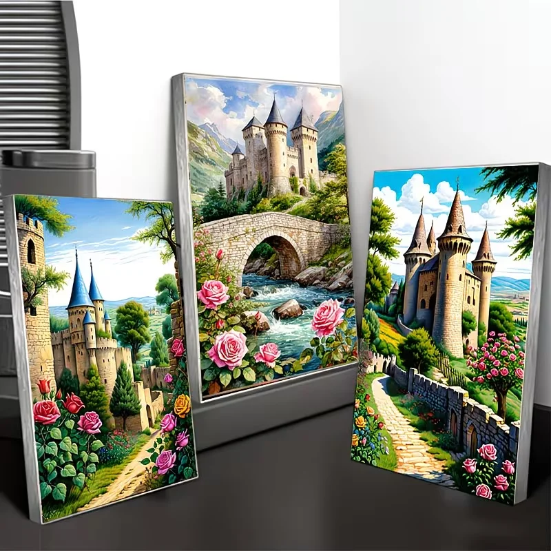Embroidery Rose Stitch - 3Pcs DIY 5D Diamond Painting Kit