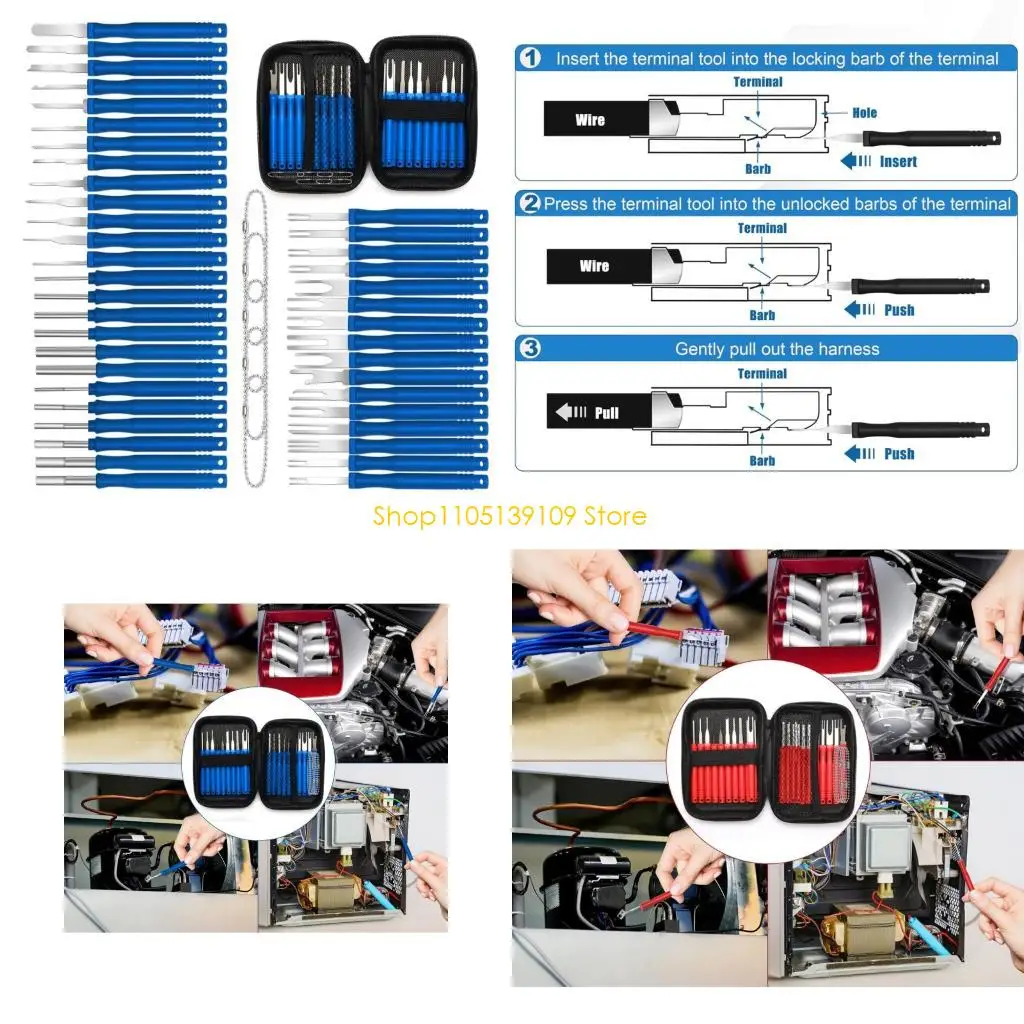 

P5ED Complete Set Car Electrical Terminal Connector Pin Removal Tool Set For Wiring Harness Repair And Modification