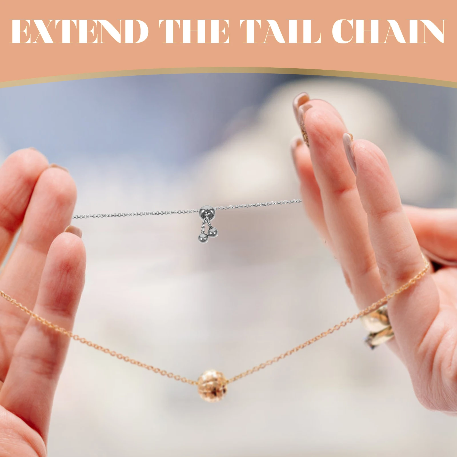 

3pcs Stainless Steel Bracelet Adjustable Necklace Extenders Bulk Chains Slider Extension for Jewelry Making Elegant DIY