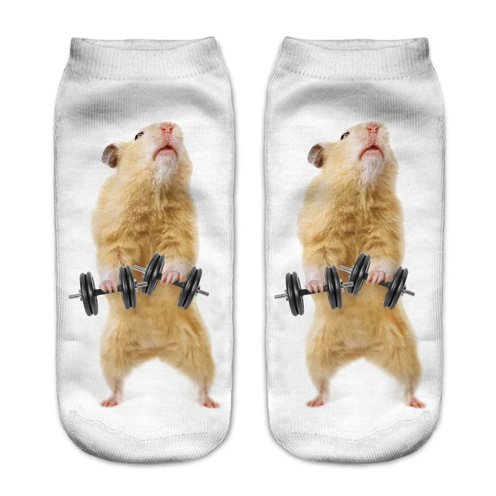 Fashion Animal Socks 3D Printed Funny Kawaii Women Cute Pets Fitness Hamster Sokken Many Style Cool Dropship