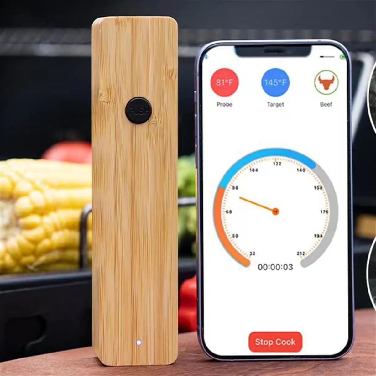 newT77 Wireless Meat Thermometer Waterproof Probe Bluetooth Food Thermometer Support APP Remote Real-Time Monitoring