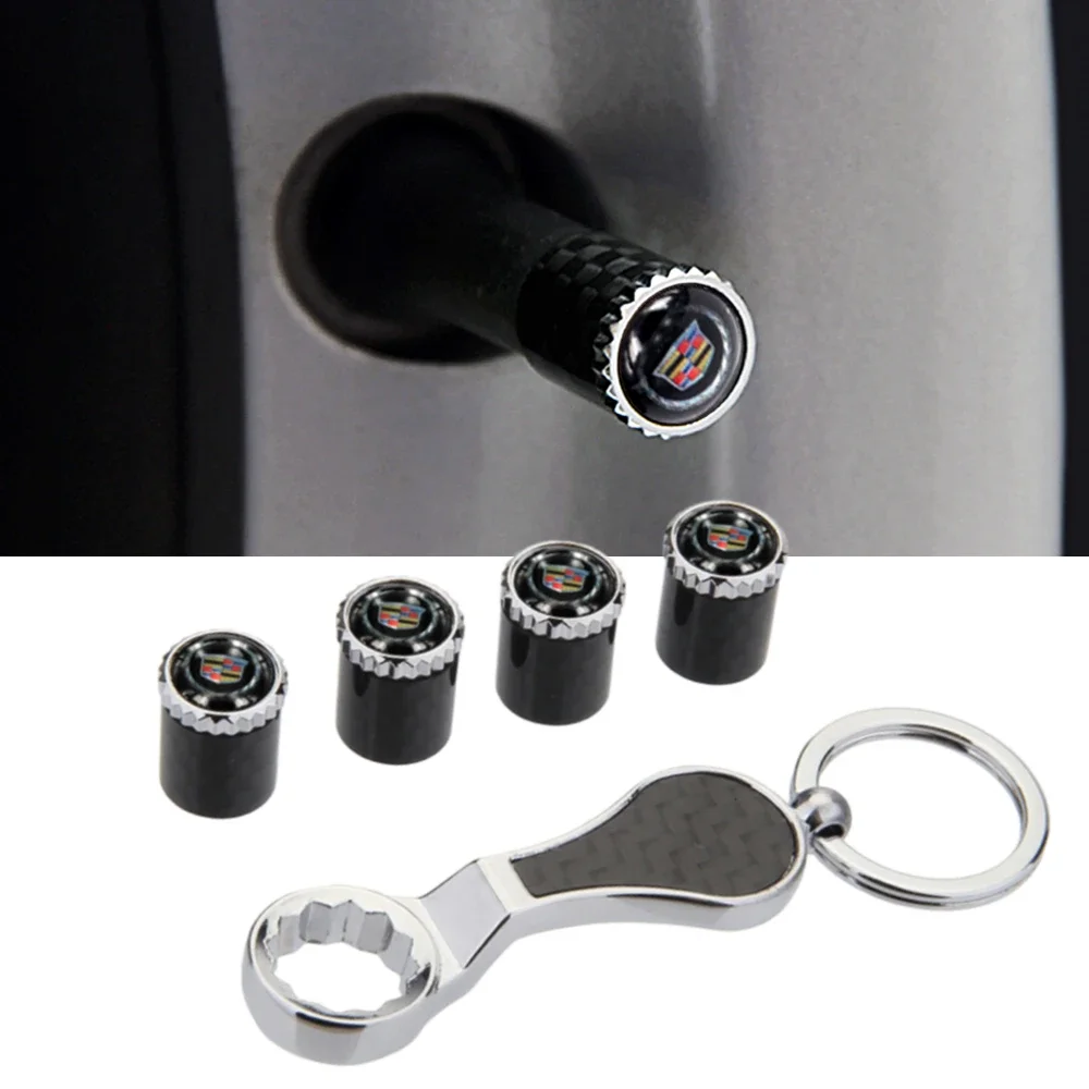 

Carbon Fiber Car Tyre Dust Cover Wheel Valve Caps for Cadillac Escalade CTS CT5 XT5 XTS XLR BLS SLS STS ATS SRX Deville Tiburon