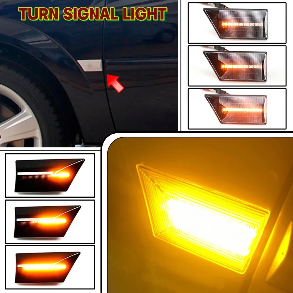 2PCS For Opel Vectra C 2002-2008 For Opel Signum 2003-2008 2 pieces Led Dynamic Side Marker Turn Signal Light Sequential Blinker