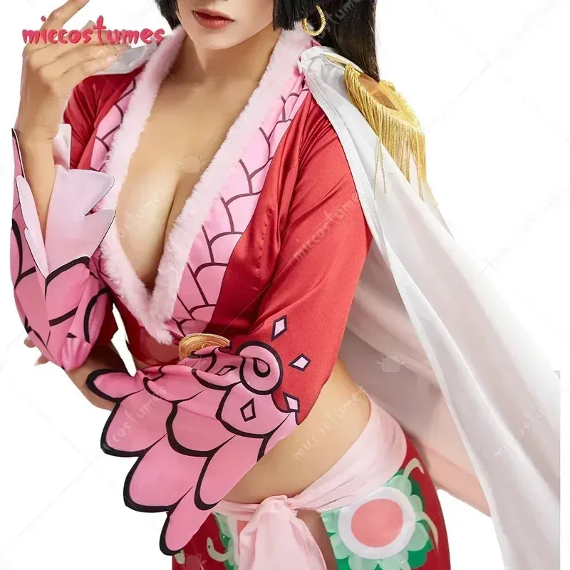 

25COSMiccostumes Women's Snake Princess Boaa Cosplay Costume Red Top Skirt With Cloak Set with Earings