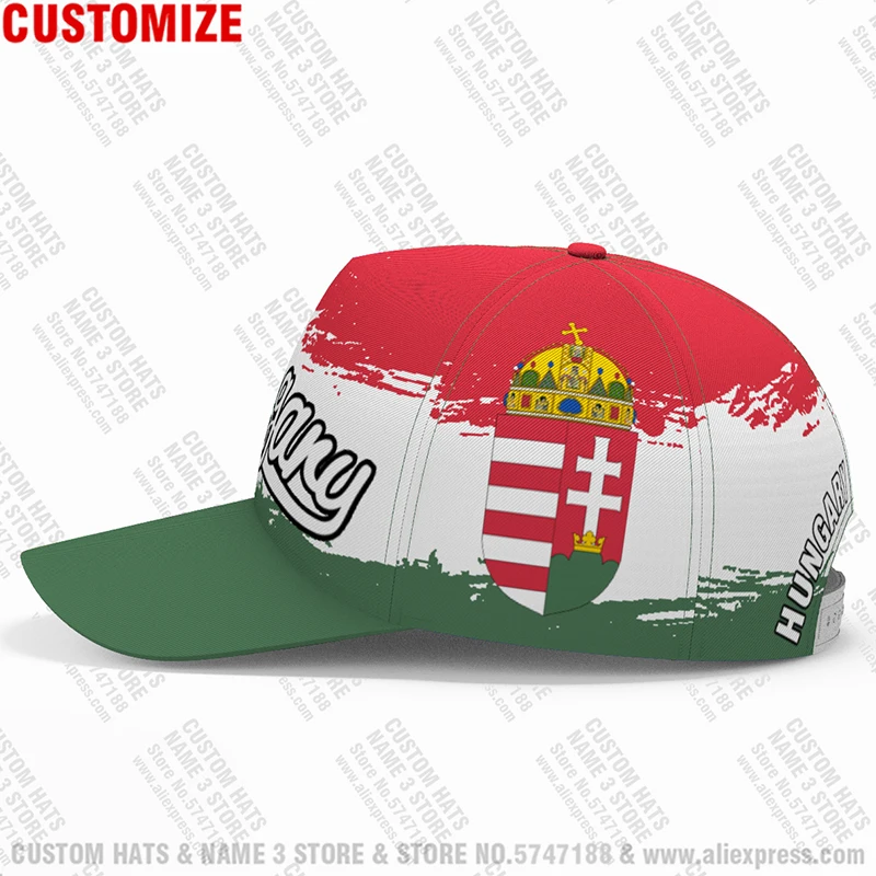 Hungary Baseball Caps Free 3d Custom Made Name Number Team Logo Hat Hun Country Travel Fishing Hu Nation Hungarian Flag Headgear