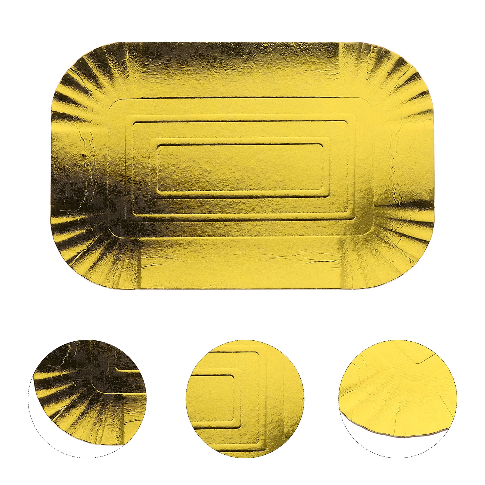 

10Pcs Golden Paper Plates Disposable Aluminum Foil Plain Tableware for Bbq Party Feast Catering Food Tray Paper Tray