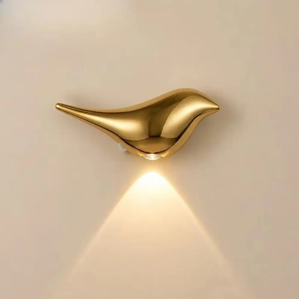 Warm Glow LED Bird Sconce Dimmable Waterproof Magnetic Wall Lamp Cordless Install Touch Switch Bird Shaped Decorative Lamp