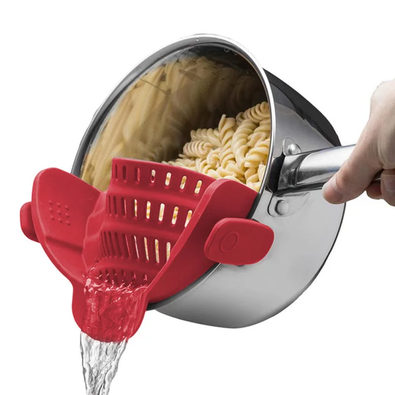

1Pcs Silicone Strainer, Pot Strainer, Adjustable Clip On Strainer For Pots Pans And Bowls, Kitchen Pot Strainer
