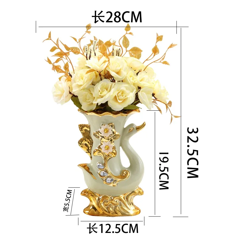 Modern Minimalist Home Living Room Entrance Gold Glass Vase Light Luxury Wind Desktop Flower Container Decorations Ornaments