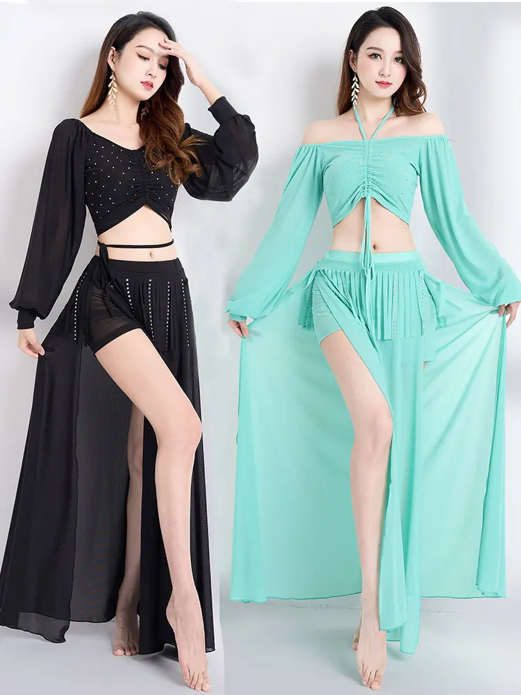 Buikdansbroeken Set Oefen Kleding Oosterse Performance Mode Kostuum Dans Indian Rok Pak Tango Rumba