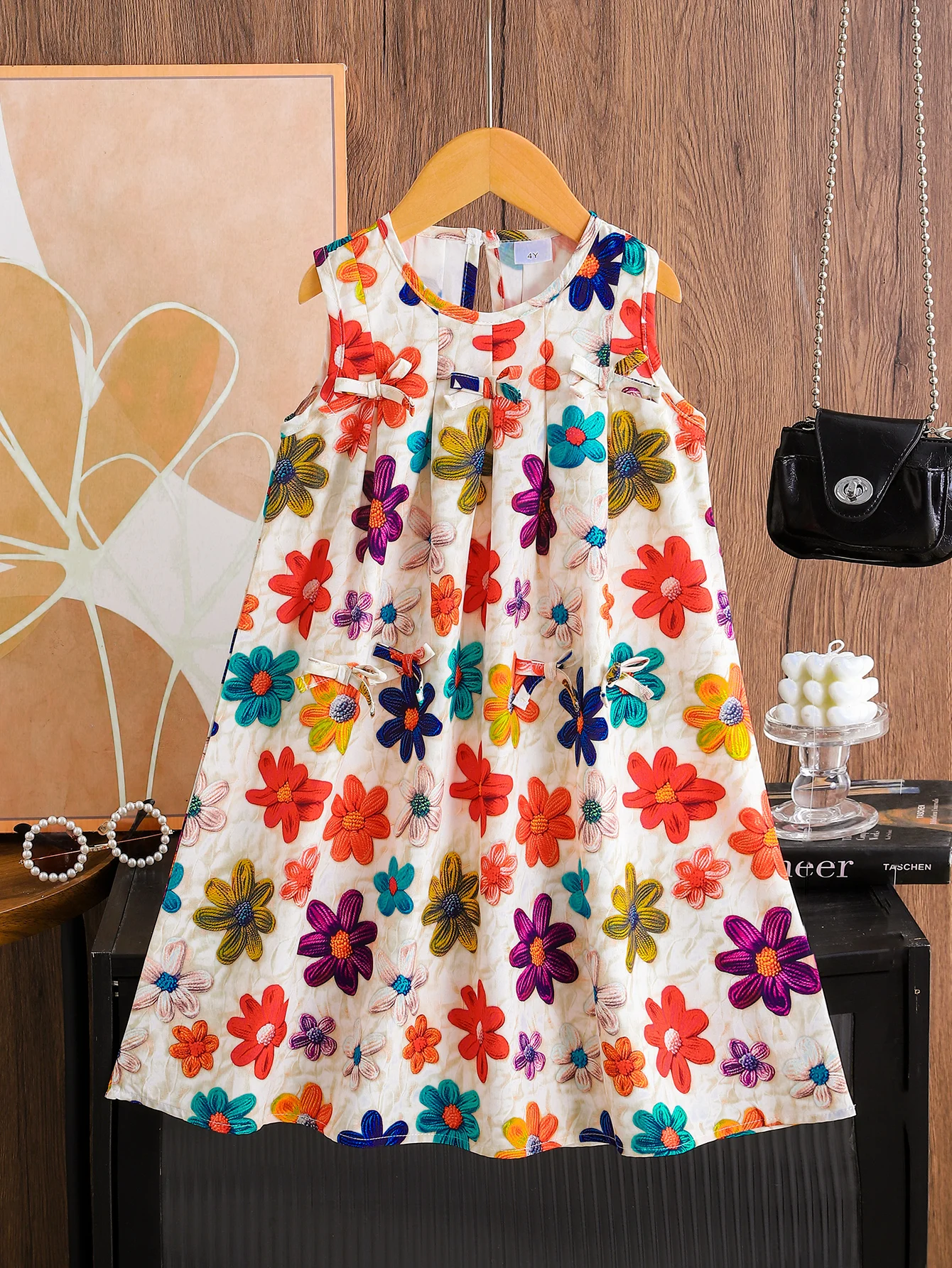

Girls Summer Sleeveless Floral Print Full Print Dress Children's Clothing Toddler Girls Dress Kids' Summer Dresses
