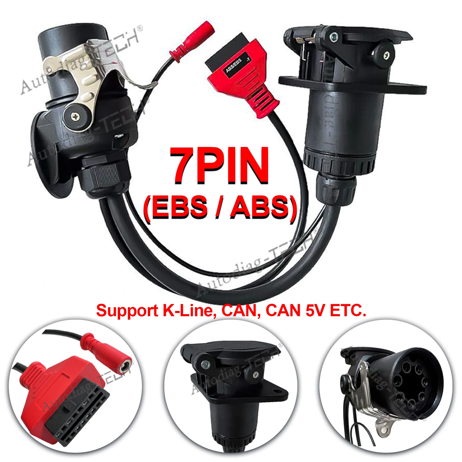 شاحنة ABS EBS ISO 7638 محول لبوش/Wabco 7pin إلى obdii مقطورة ABS obd2 كابل التشخيص ل Autel/Autocom/LUANCH الماسح الضوئي #1
