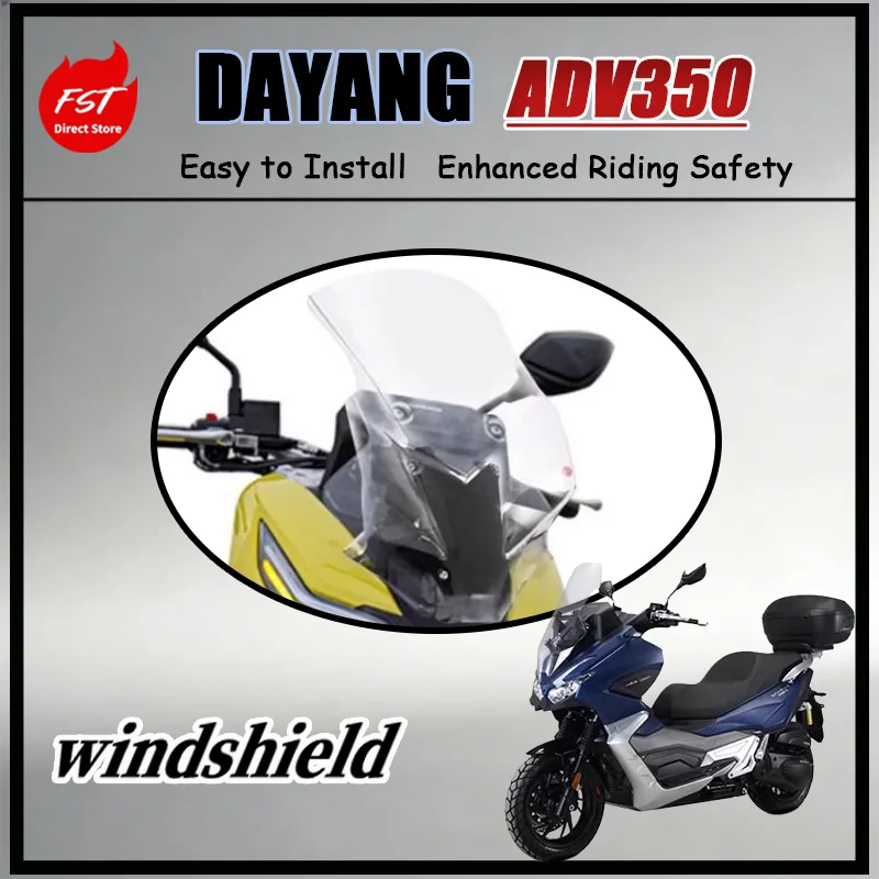 

FOR Dayang ADV350 Tall Extended Windshield Thick Impact-Resistant All-Season Use Windproof Dustproof Insect-Proof Fit
