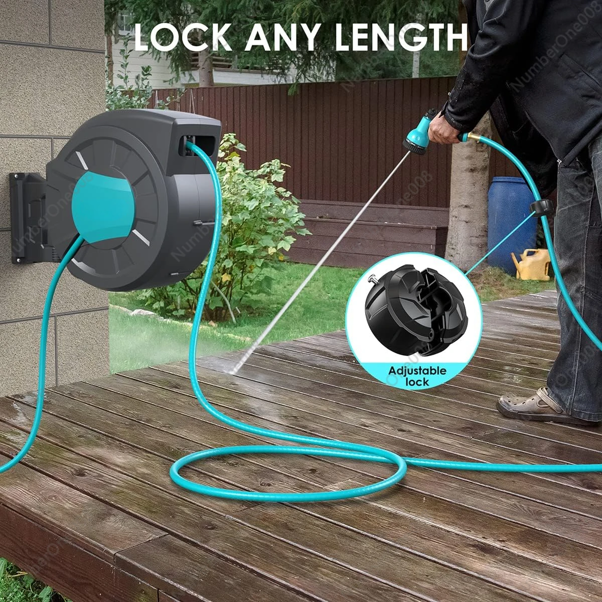 Retractable Garden Hose Reel with Wall Mount 1/2