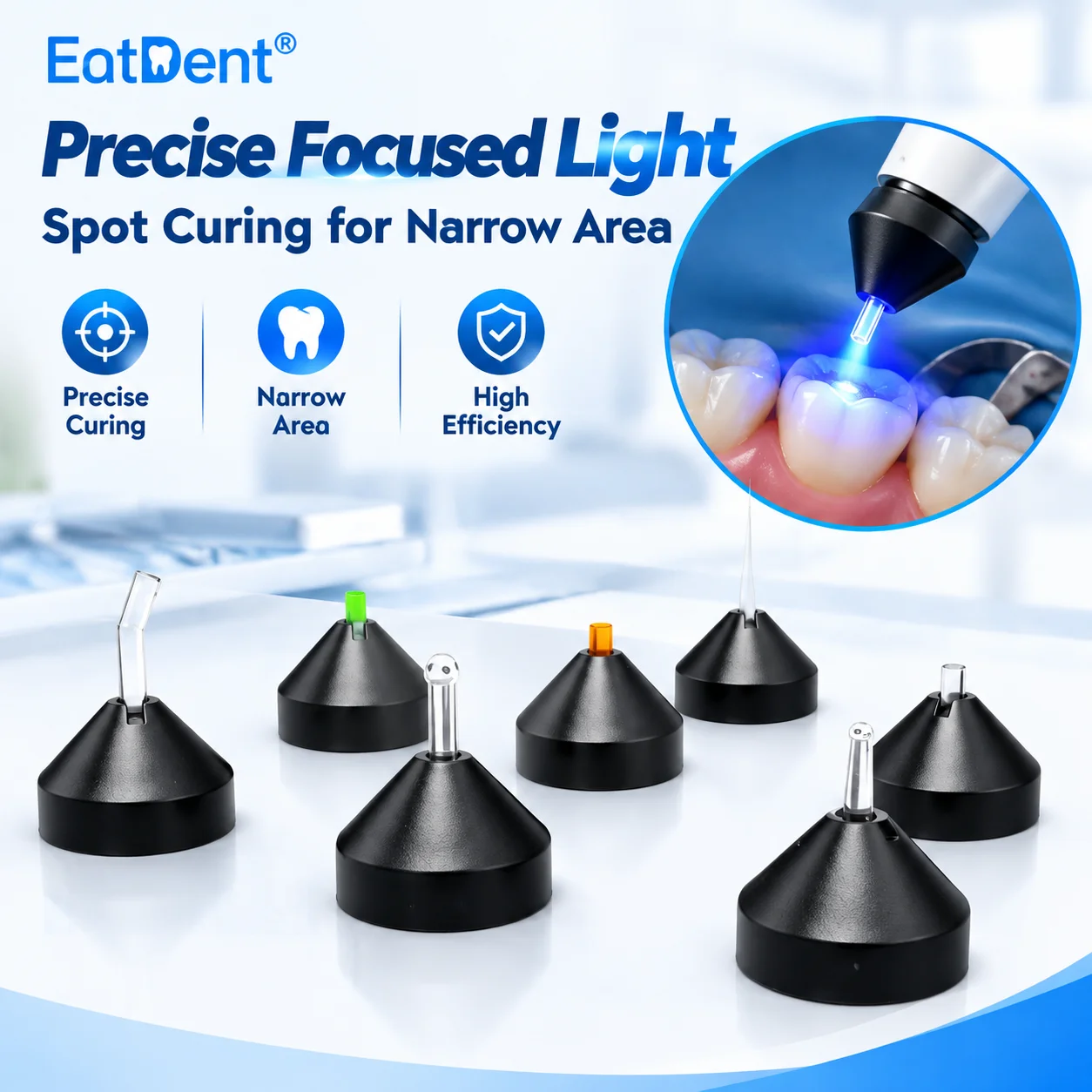 7Pcs/Box Dental Magnetic Endo Guide Pointcure Lens Proxicure Translume Curing Light Accessories Dentistry Lab Supplies Tools