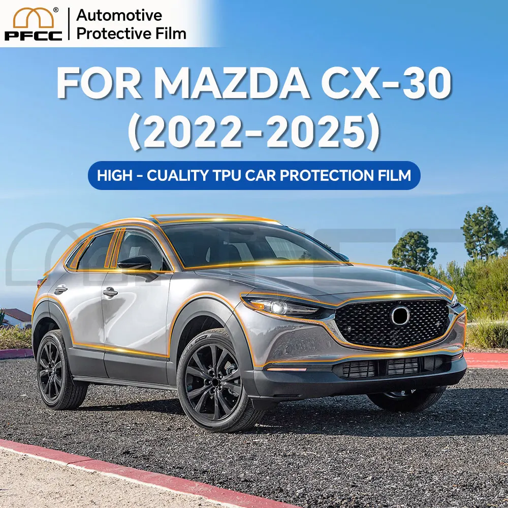 

For MAZDA CX-30 2022-2025 TPU Anti-Scratch Protective Film Car Body Sticker Paint Protection Film PPF Transparent Exterior Film