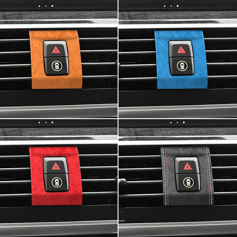 For BMW X3 G01 X4 G02 IX3 2019-2021 Made of Alcantara Car Warning Light Button Panel Cover Trim Sticker Interior Accessories