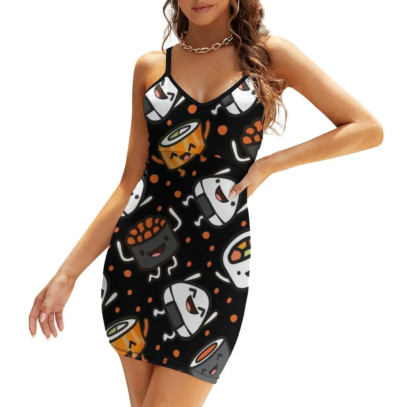 

Sushi Party Sling Dress Dress vintage Aesthetic clothing dress women summer 2025 Party dresses