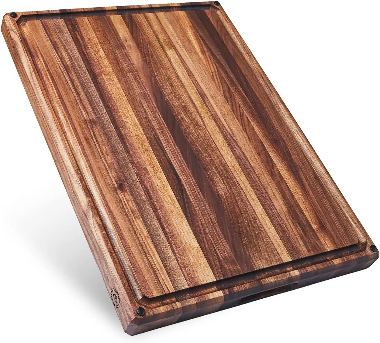 

Large Thick Edge Grain Walnut Wood Cutting Board with Non-Slip Feet