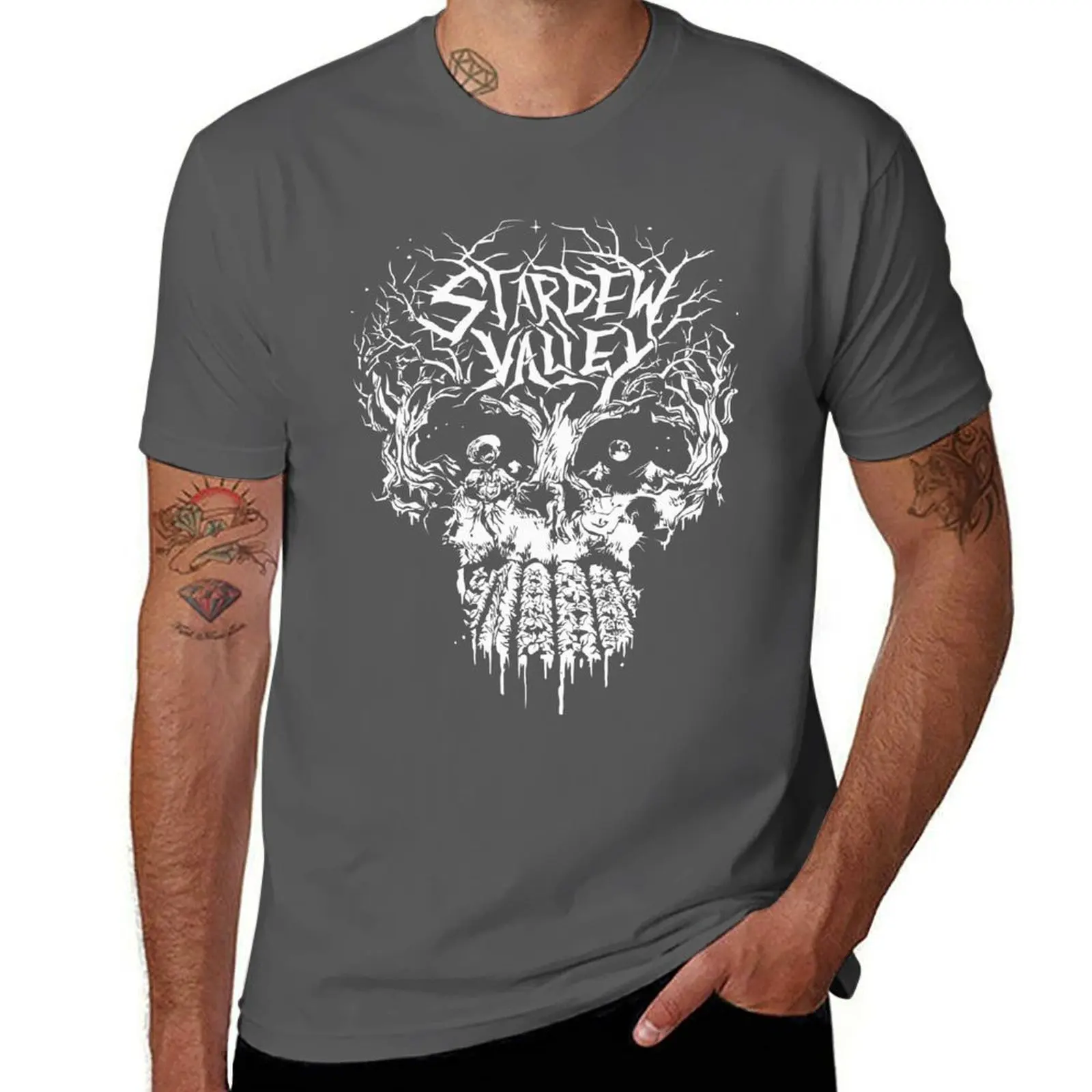 

Stardew Valley Merch Skulldew Valley T-Shirt Stylish Graphic Short Sleeve Top