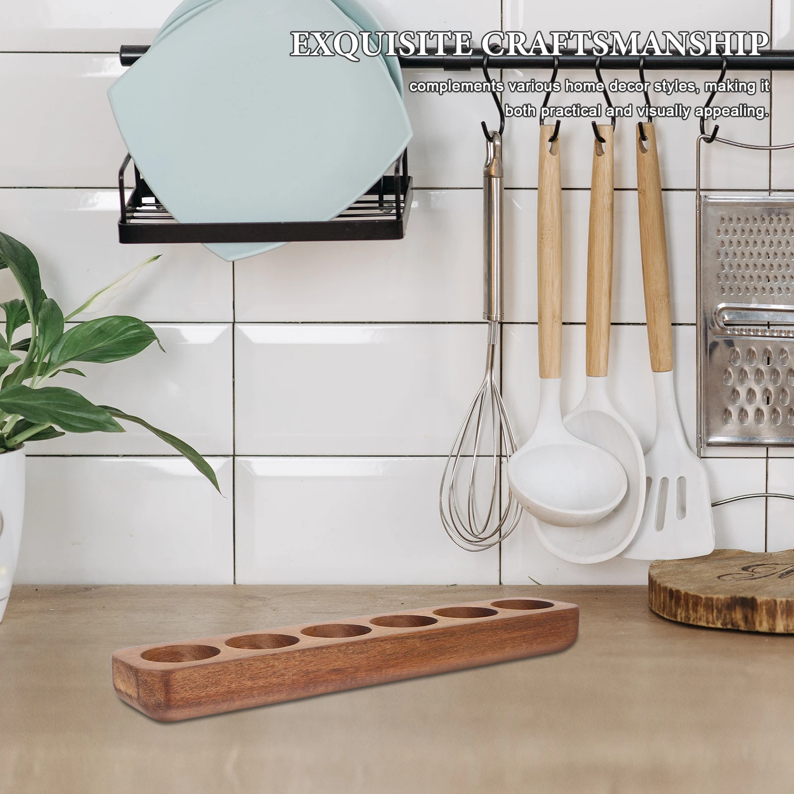 

Elegant Wooden Egg Tray for Fridge Storage Natural Wood Countertop Egg Holder Space-Saving Kitchen Organization Tool for Home