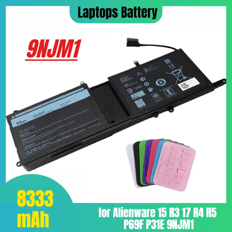 

99WH 8333mAh 9NJM1 for Alienware 15 R3 17 R4 R5 P69F P31E 9NJM1 Laptops Battery