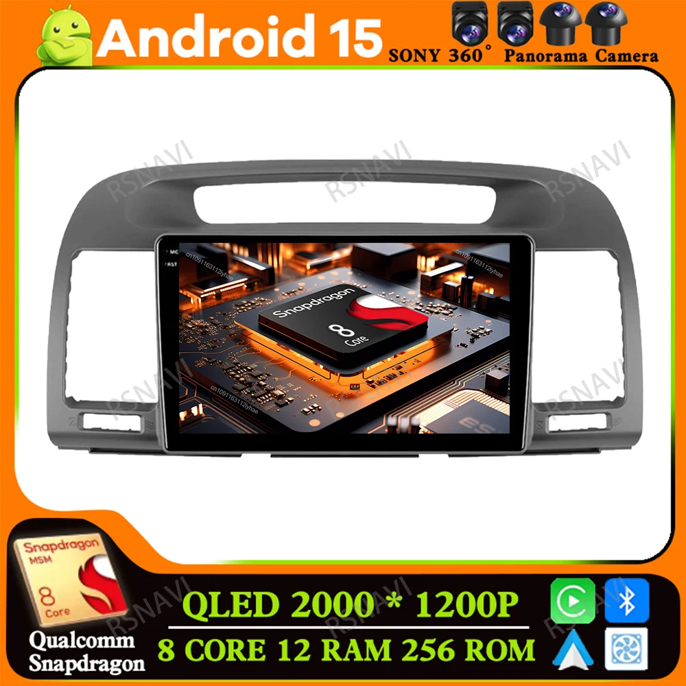 Rádio do carro android 15 para toyota camry 2002 2003 2004 2005 2006 e46 estéreo passat b 8 núcleo opel astra h clio 4 guarda-sol dianteiro carro
