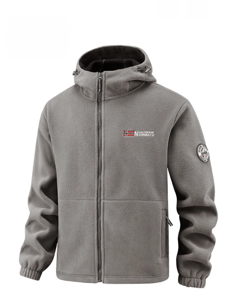 

Men's Hooded Jaet Thiened Fce Lined Zipper Closure Casual Outerwear for Autumn Winter Outdoor Activities SPIRIT