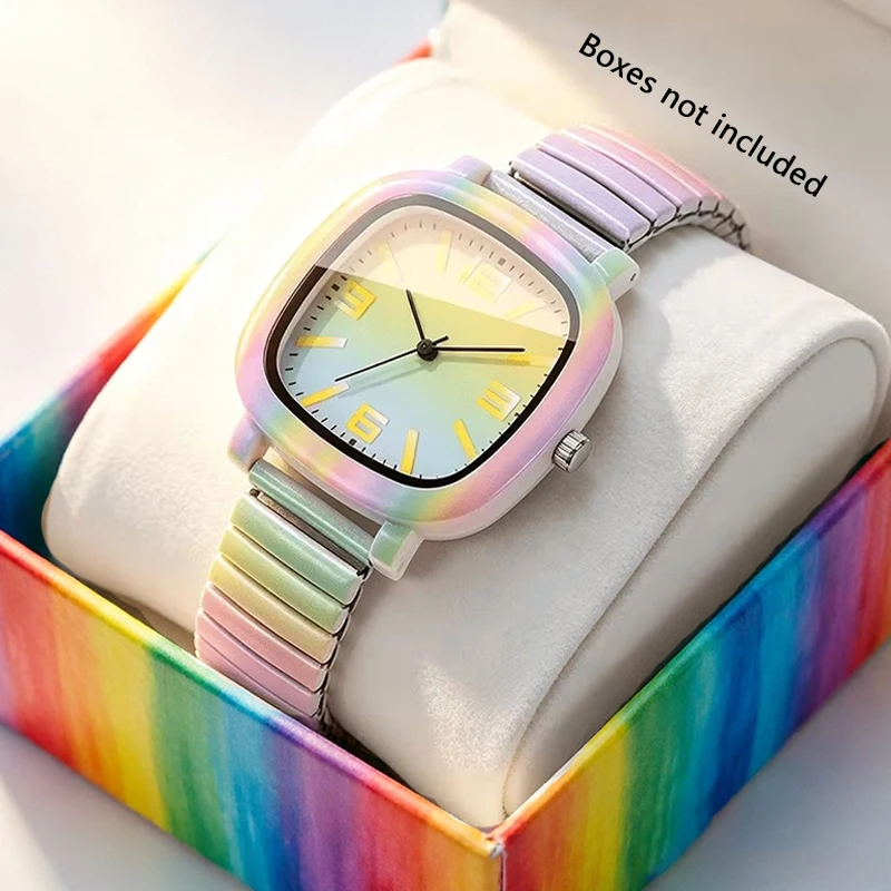 Elegant Colored Dial Strap for Women's Quartz Watch, lightweight Material