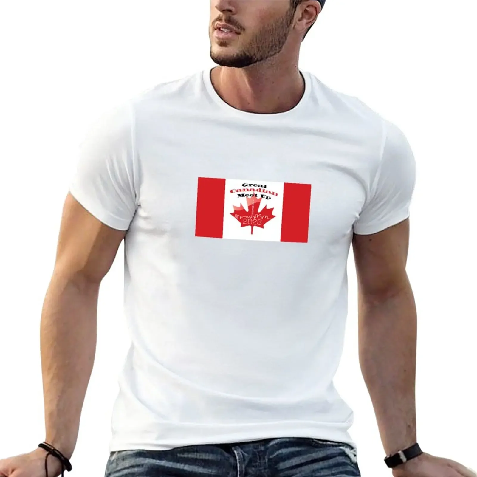

Новая футболка Great Canadian Meet Up 2023, топперная футболка с таможенным дизайном, футболка с графическим рисунком, футболка для мужчин