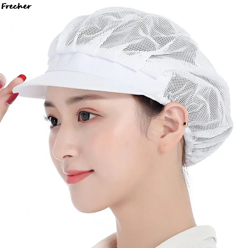 Breathable Mesh Working Hats Women Men Hair Cover Caps Workshop Hat Food Service Baking Cap Kitchen Cooking Visors Hat Beanies